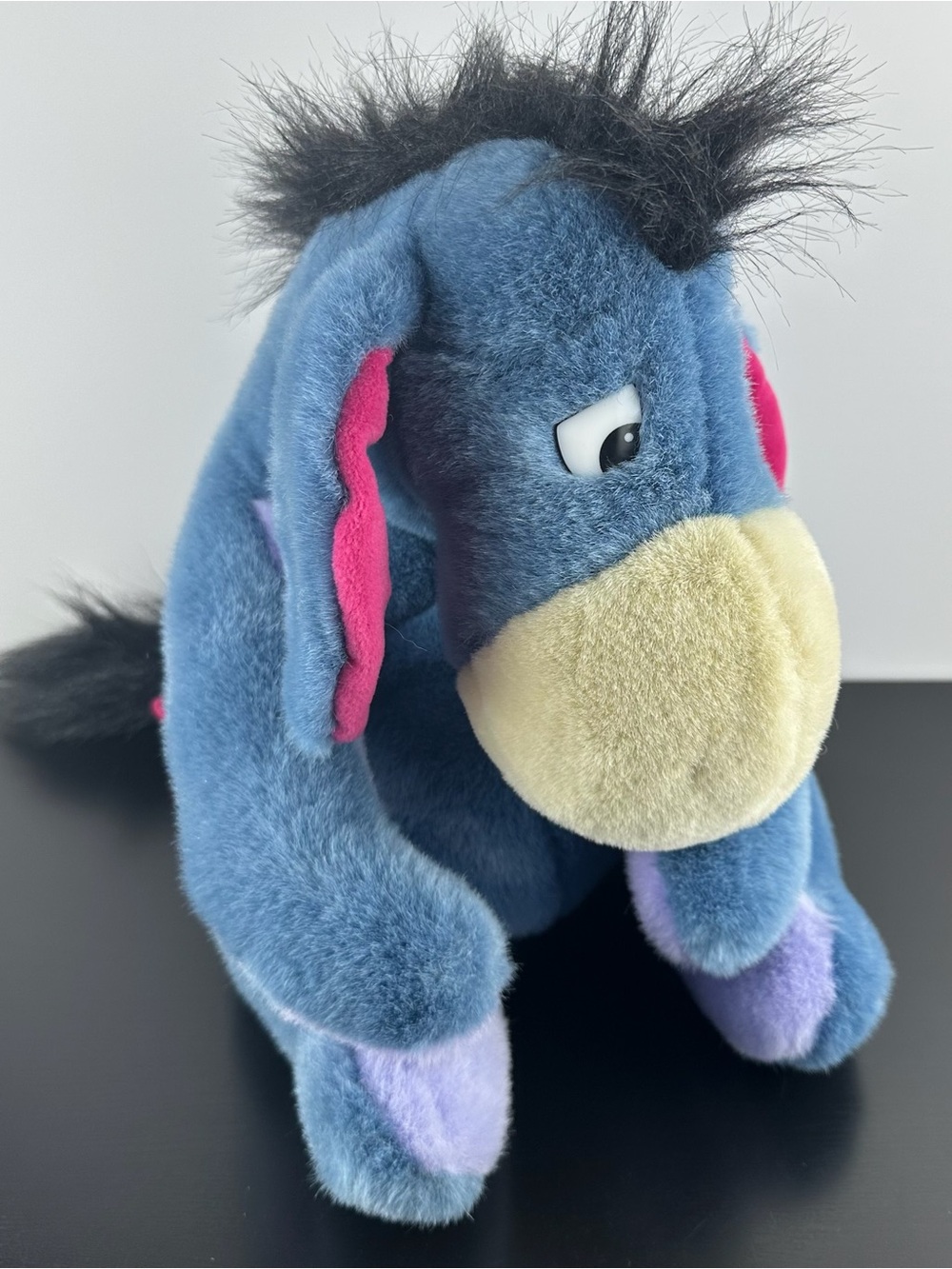 Disney Eeyore Winnie the Pooh 12” Large Blue Pink Donkey Plush Detachable Tail